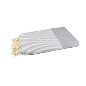 Fouta nid d'abeille en gris calce